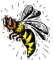 Cartoon bee (or is it a wasp?).