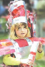 Young girl in fancy dress.