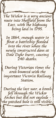 Scroll with text, History of the Wicker. Click to view.