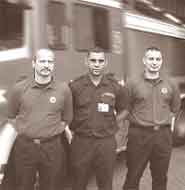 Burngreave fire fighters. Delroy Galloway is in the centre.