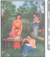 Works displayed at the Clock Tower 'Her Presence in Colours' exhibition.