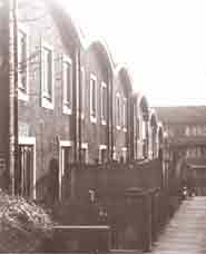 The wavy roof houses at Woodside.