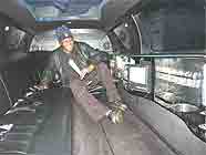 Rob Smith in the back of a Limousine.