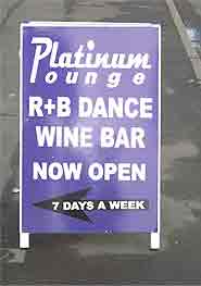 Platinum Lounge "Sandwhich Board"