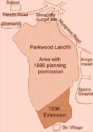 Map of Parkwood Landfill. showing the proposed expansion.