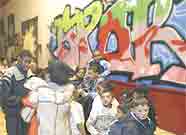 Children enjoying the party activities.