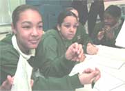 Young people working on their poems.