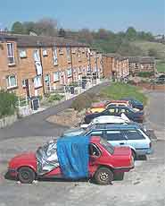 Houses and cars on Carwood.