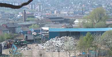 The abandoned waste site.