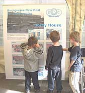 Kids look at the options available for Sorby House.