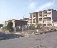 Houses and flats on Woodside awaiting demolition.