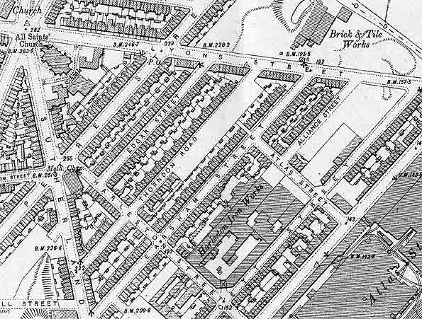 1905 map of Petre Street.