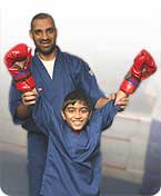 'Lethal' Latif with one of his pupils.