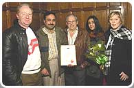 Members of the Fir Vale Forum receiving their Burngreave Area Panel New Years Honours Award.