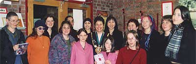 Lord Mayor Dianne Leek with women artists at the Close to the Heart exhibition.