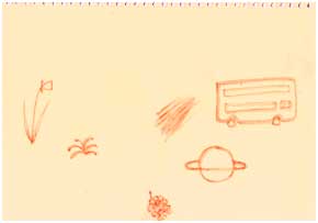 Cave Painting for beginners –  Local Brick dust, Filtered water, recycled paper, by Lois Palframan.